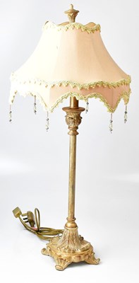 Lot 64 - A resin lamp in the form of a Corinthian...