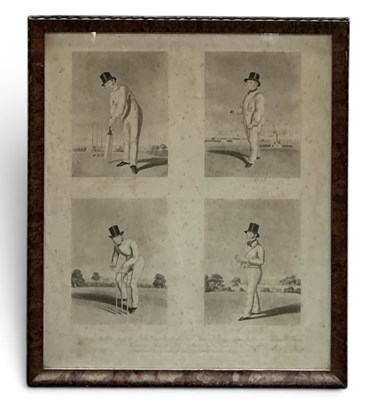 Lot 371 - An early Victorian black and white cricketer's...