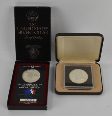 Lot 1731 - A cased encapsulated silver proof 1984 United...