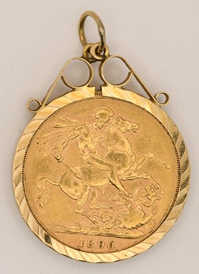 Lot 1459 - A Victoria full sovereign, 1890, Jubilee head,...