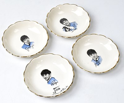 Lot 287 - THE BEATLES; a set of four ceramic sweet/pin...