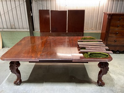 Lot 597 - A Victorian mahogany dining table, with four...