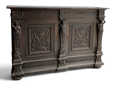 Lot 61 - A large and substantial Victorian carved oak...