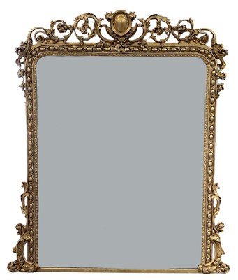 Lot 25 - A large reproduction ornate gilt framed...