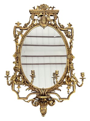 Lot 49 - A reproduction gilt framed six branch...
