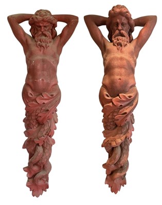 Lot 26 - A pair of modern decorative red painted...