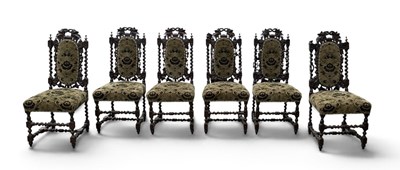 Lot 50 - A set of six 19th century carved oak...