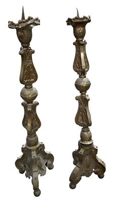Lot 706 - A pair of late 19th/early 20th century brass...