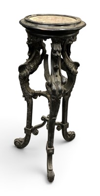 Lot 51 - A good 19th century carved ebony marble topped...
