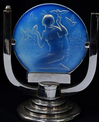 Lot 193 - ETLING; a French opalescent glass disc...