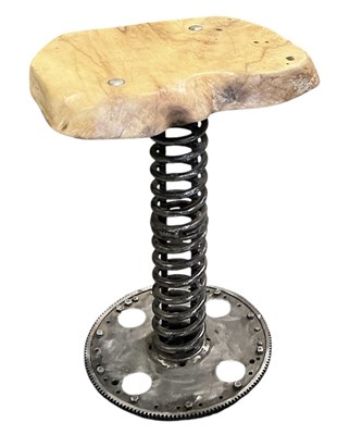 Lot 80 - A modern contemporary handmade stool fashioned...