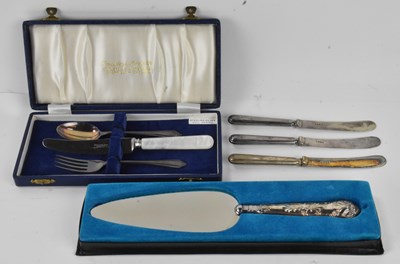 Lot 1272 - A cased George VI hallmarked silver three...