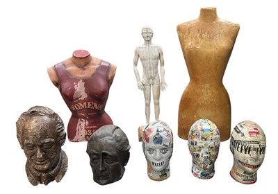 Lot 415 - Two vintage mannequins including a painted...