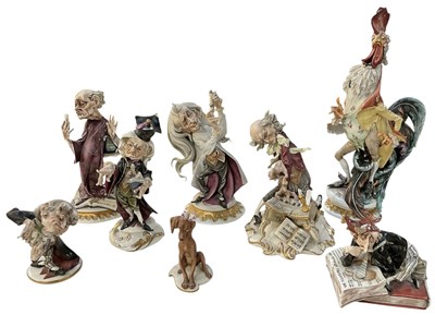 Lot 775 - CAPODIMONTE; eight assorted porcelain figures,...