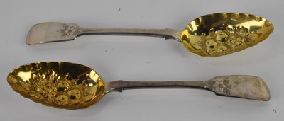 Lot 1183 - A pair of Victorian hallmarked silver berry...