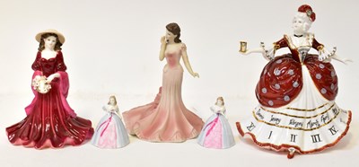 Lot 105 - COALPORT; eight porcelain figures, to include '...