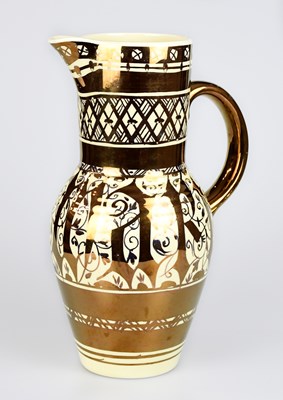 Lot 1425 - GORDON FORSYTH FOR GRIMWADES; a copper lustre...