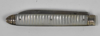 Lot 1303 - A 19th century hallmarked silver and mother of...