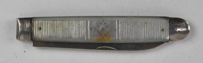Lot 1290 - A 19th century hallmarked silver and mother of...