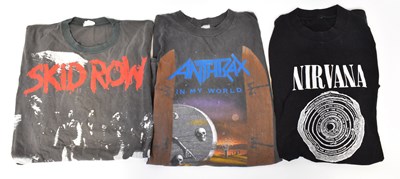 Lot 296 - Six vintage band T-shirts comprising Nirvana...