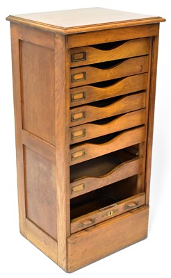 Lot 46 - An early 20th century oak collector's cabinet,...