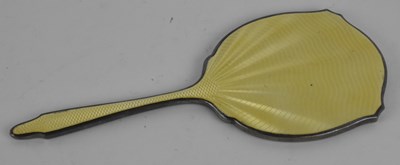 Lot 1287 - A George V hallmarked silver yellow enamelled...