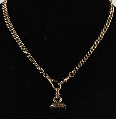 Lot 1788 - A 9ct yellow gold Albert watch chain, with...