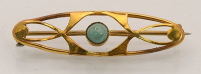 Lot 1529 - An Edwardian yellow metal turquoise set...