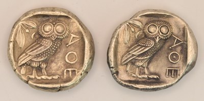 Lot 1666 - Two Ancient Greek Athenian Attica silver...