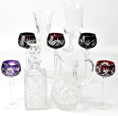 Lot 184 - A collection of mainly cut-glass items,...