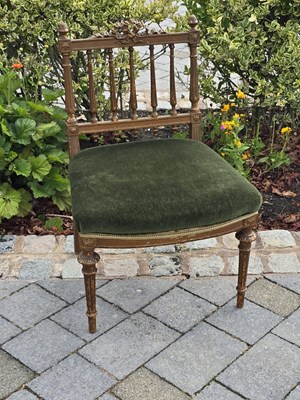 Lot 12 - A Louis XVI style spindle-back side chair with...