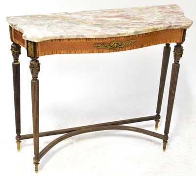 Lot 13 - A Louis XV style inlaid mahogany and kingwood...