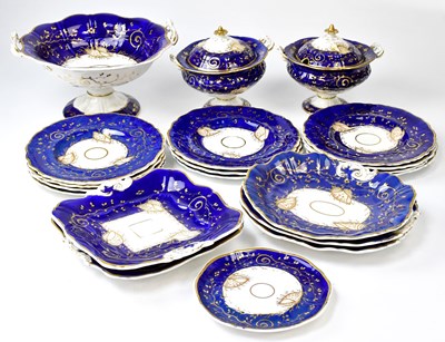 Lot 141 - A Victorian porcelain part dinner service with...