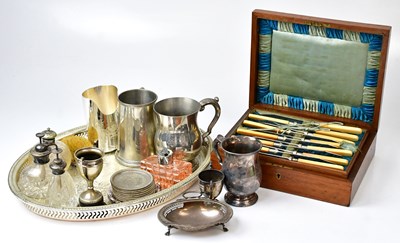 Lot 693 - A collection of silver, silver-plate and...