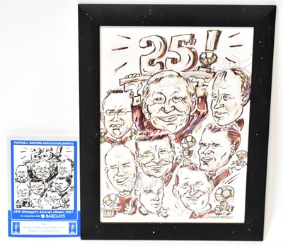 Lot 647 - A signed cartoon of football managers from an...