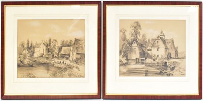 Lot 552 - 19TH CENTURY ENGLISH SCHOOL; a pair of pencil...