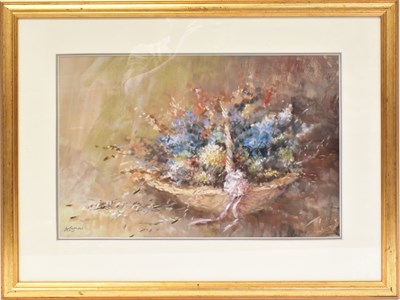 Lot 488 - JAMES LONGVIELLE PS RBSA; pastel, basket of...