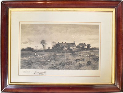Lot 557 - WILLIAM ANDERTON; engraving, a thatched...