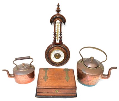 Lot 231 - Two 19th century copper kettles, together with...