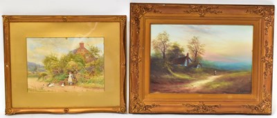 Lot 480 - Six 19th century oils and watercolours,...