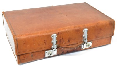 Lot 212 - A vintage tan leather suitcase by Revelation,...