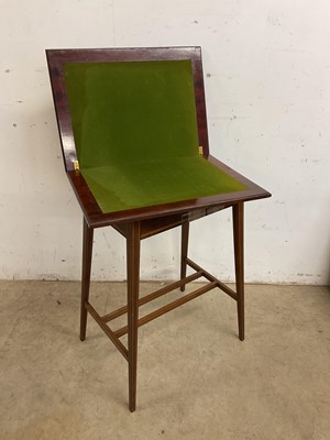 Lot 809 - An Edwardian mahogany and inlaid card table of...