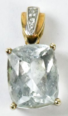 Lot 803 - A 9ct yellow gold pendant set with an...