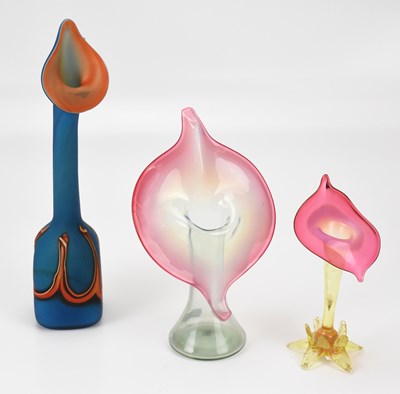 Lot 260 - An opaque and ruby glass Jack-in-the-Pulpit...