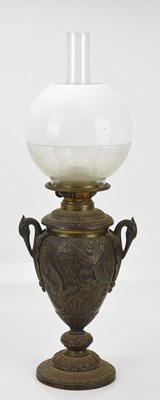 Lot 476 - A late 19th century bronzed cast metal oil...