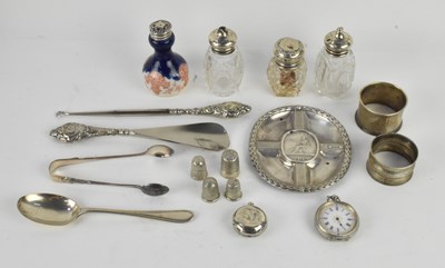 Lot 1134 - A quantity of assorted hallmarked silver items,...