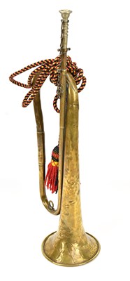 Lot 1028 - A French military bugle, inscribed 'Paris 1900'...