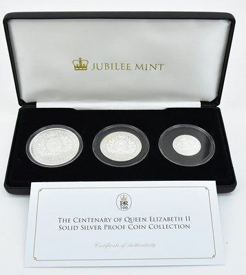 Lot 1749 - A 'Queen Elizabeth II Centenary' solid silver...