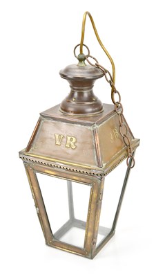 Lot 477 - A Victorian copper and brass lantern, with...