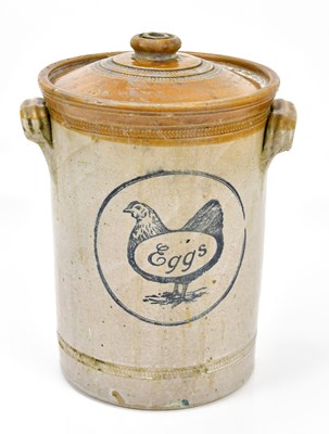 Lot 352 - An earthenware lidded egg jar, height 28cm.